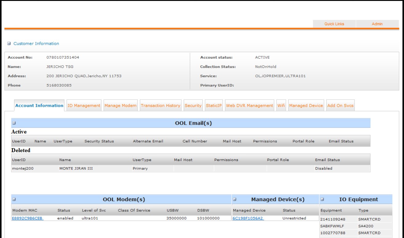 Legacy account management tool. Agent lookup for customer data built for sysadmins, not support agents on a live call.